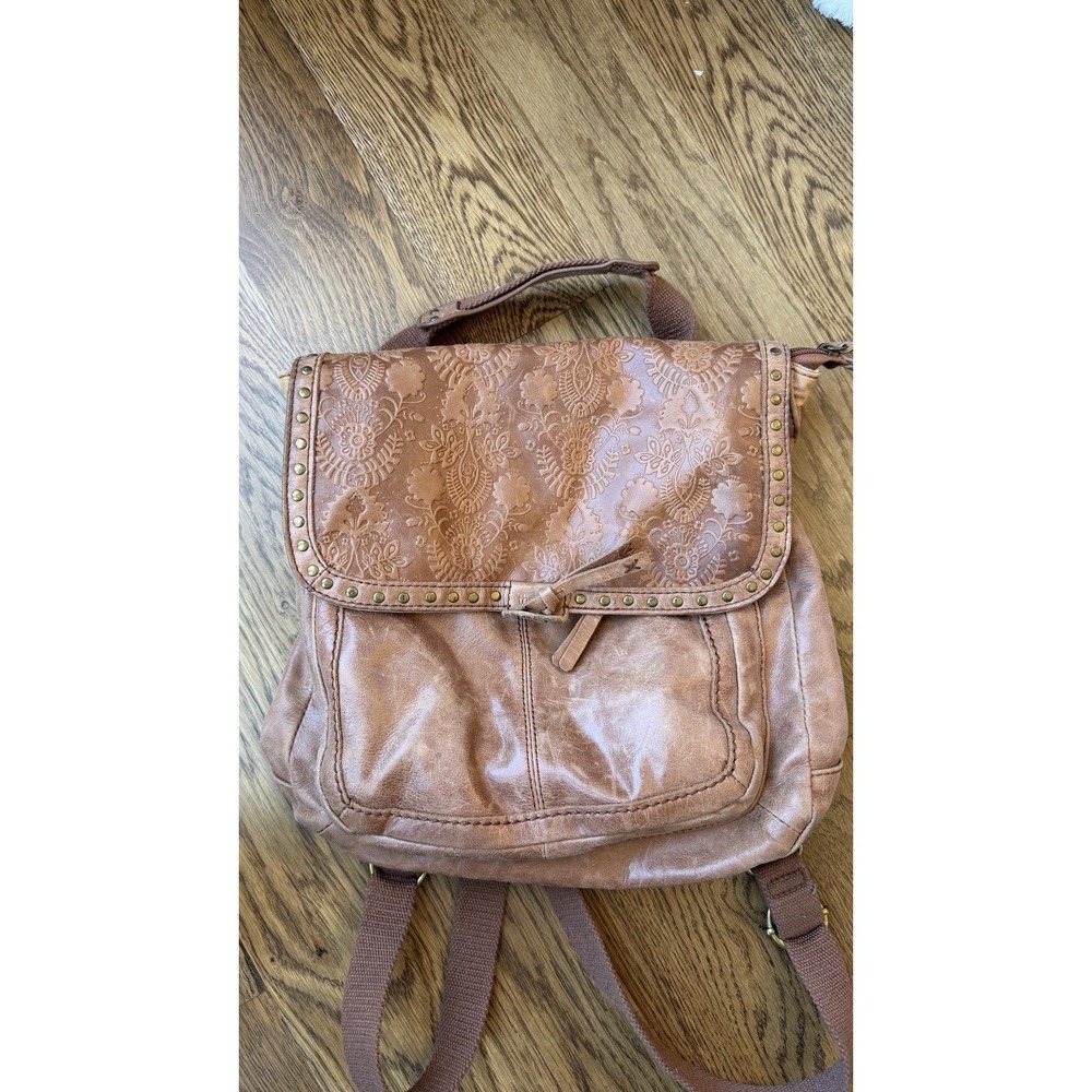The Sak Ventura Convertible Backpack/Crossbody bag - Tobacco Embossed Leather